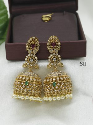 Traditional Kemp Stones Jhumkas