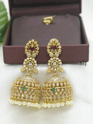 Traditional Kemp Stones Jhumkas