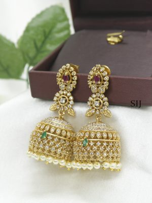 Traditional Kemp Stones Jhumkas