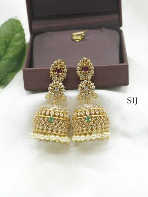 Traditional Kemp Stones Jhumkas