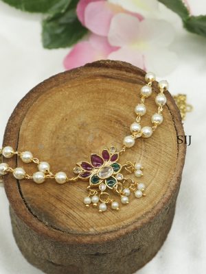 Imitation Lotus Two Layer Pearl Choker Set