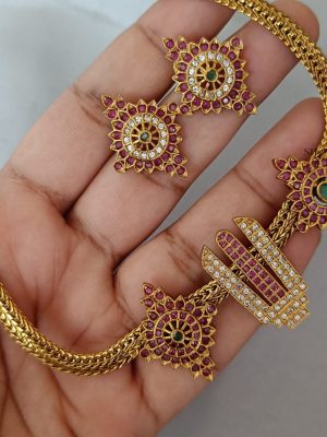 Traditional Shanku Chakra Namam Attigai Necklace