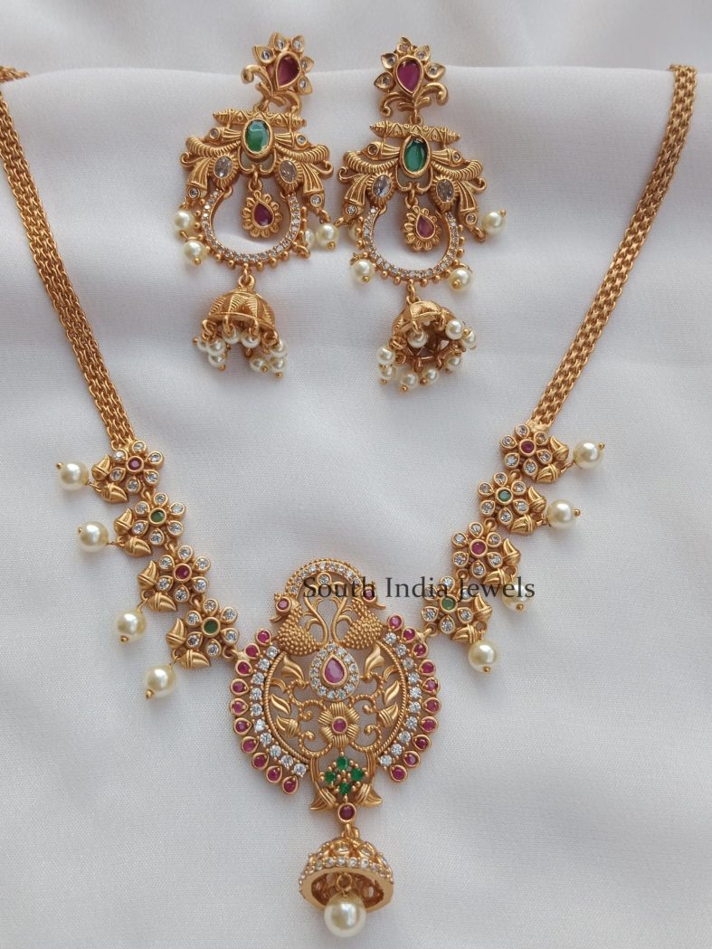 Amazing Peacock Chand Bali Neck Set