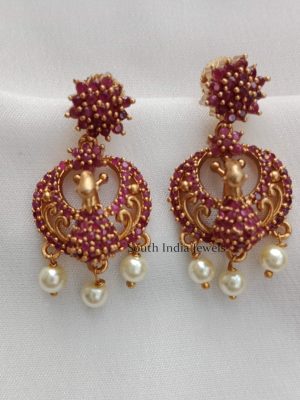 Attractive Peacock Motif Ruby Stones Neckset