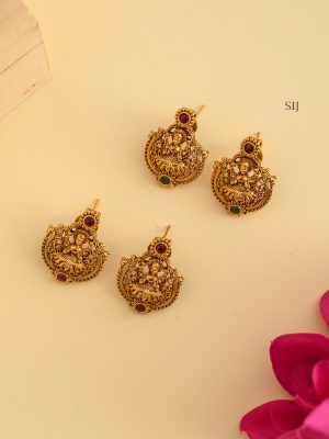 Traditional Lakshmi Drops Necklace with Gold Beads