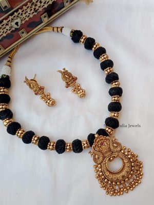 Antique Black Thread Necklace