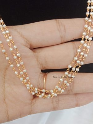 Three Layer Round Pearl Chain