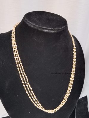 Three Layer Round Pearl Chain