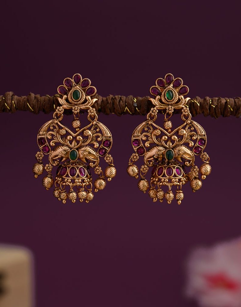 Traditional Dual Elephant Earrings