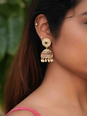 Artificial Multi Stone Jhumkas