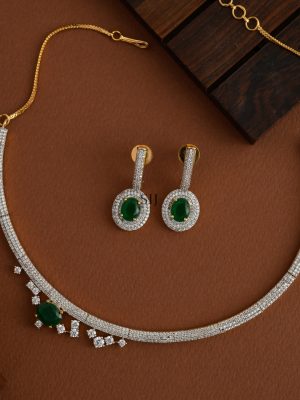 Artificial AD &Green Stones Necklace