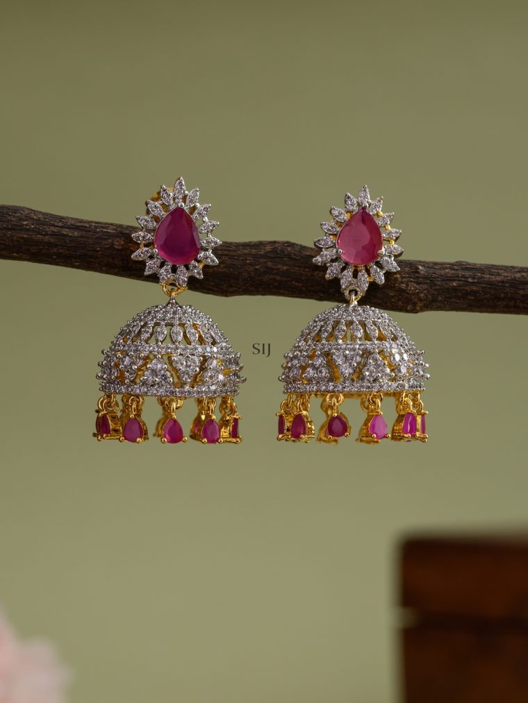 Artificial Charu GJ Ruby Jhumkas