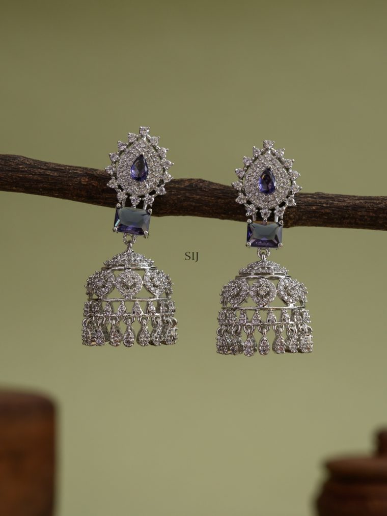 Artificial Kiki Purple Stones Jhumkas