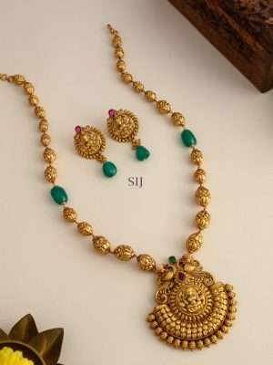 Dual Peacock Lakshmi Motif Antique Beaded Haram