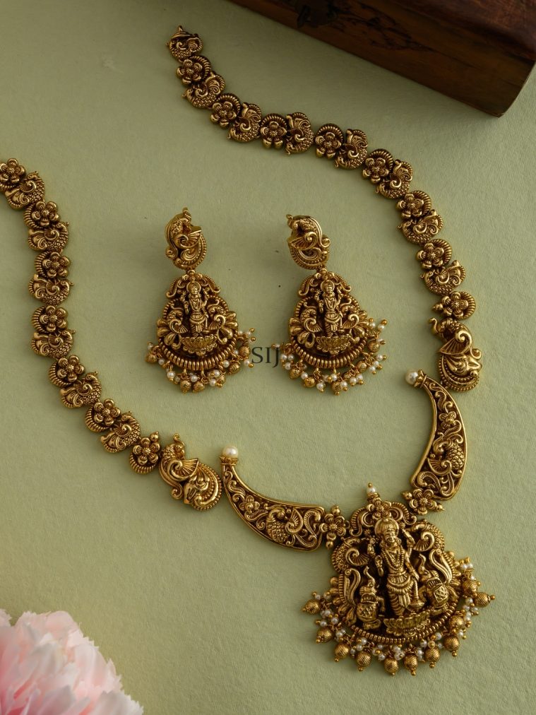 Gold Finish Beaded Drops Kalyani Haram