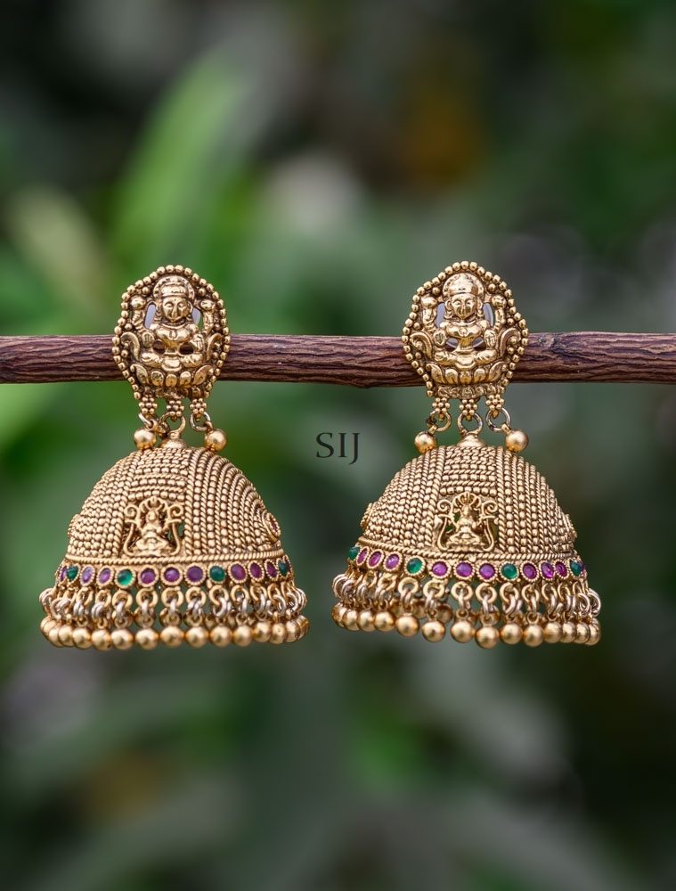 Gold Plated Lakshmi Jhumkas