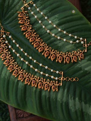 Gold Plated Mulla Mottu Ear Chains