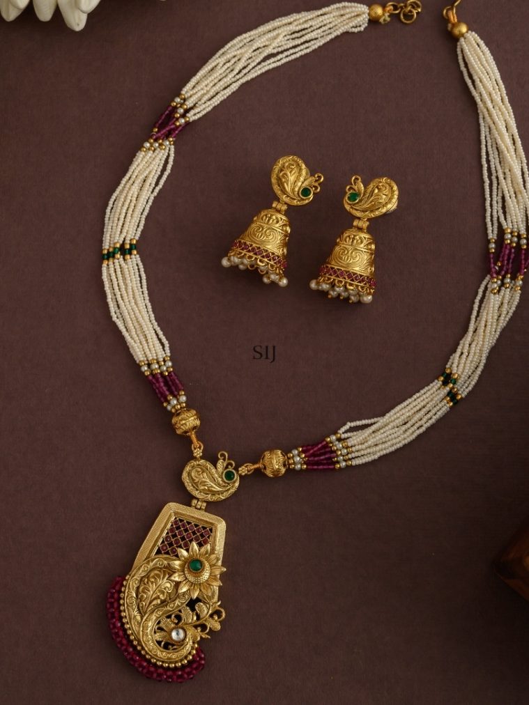 Gold Plated Multi Layered Pearl Haram