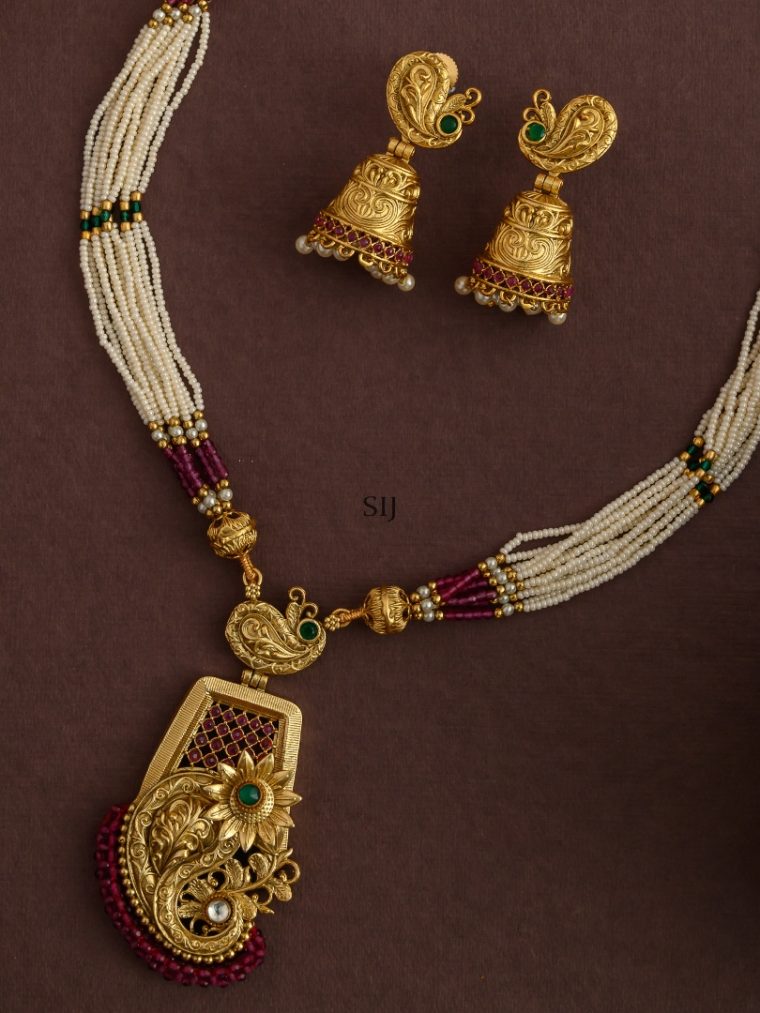 Gold Plated Multi Layered Pearl Haram