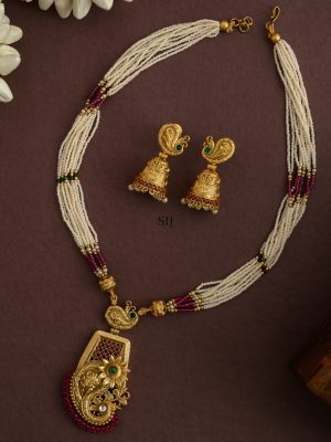 Gold Plated Multi Layered Pearl Haram