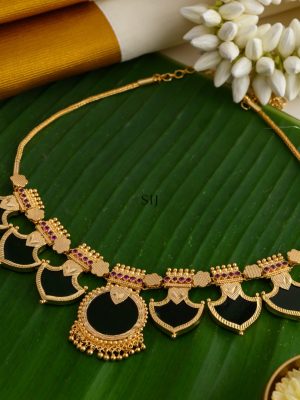 Gold Plated Palakka Design Necklace