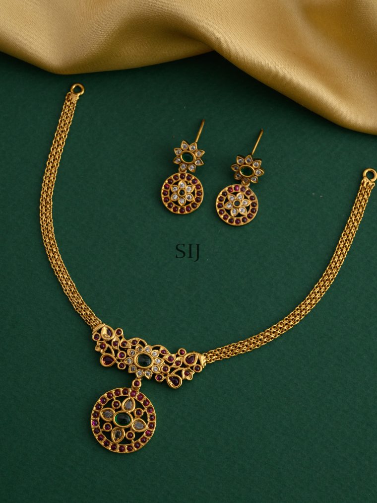 Gold Plated Traditional Dharani Necklace