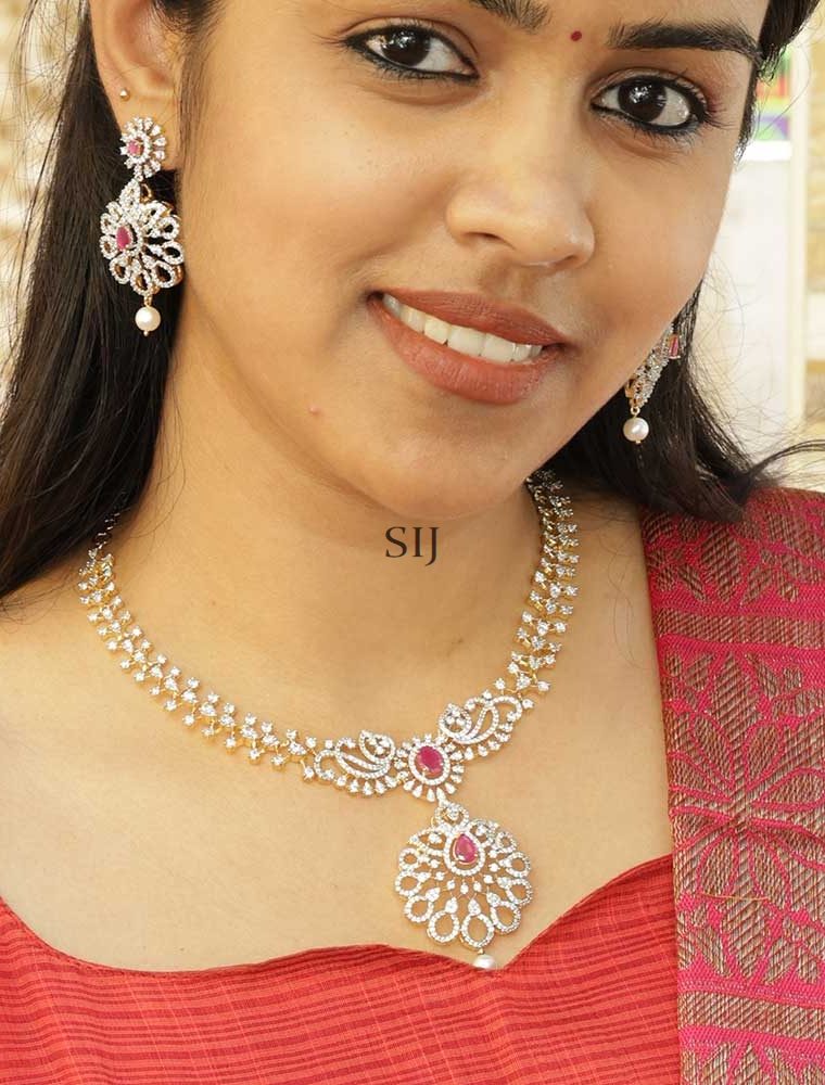 Imitation GJ Riya Ruby Necklace