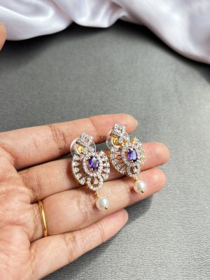 Imitation Purple Stone AD Pendant Set