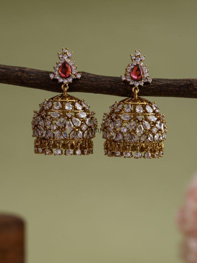 Imitation Victorian Leaf Design Jhumkas