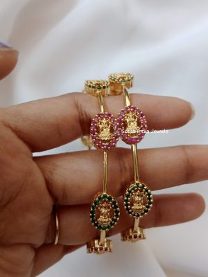 Lakshmi Red and Green Stone Bangles