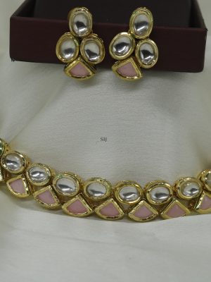 Light Pink Stones Kundan Necklace