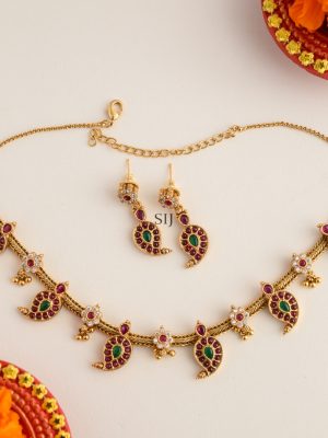 Mango Design Multicolor Kemp Stones Necklace