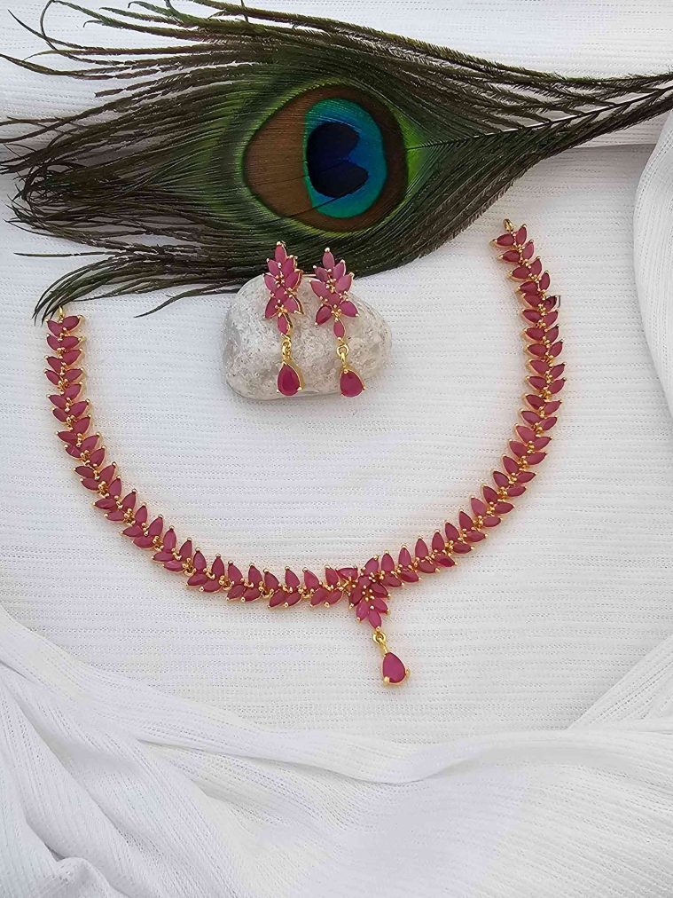 Imitation Ruby Stones Necklace