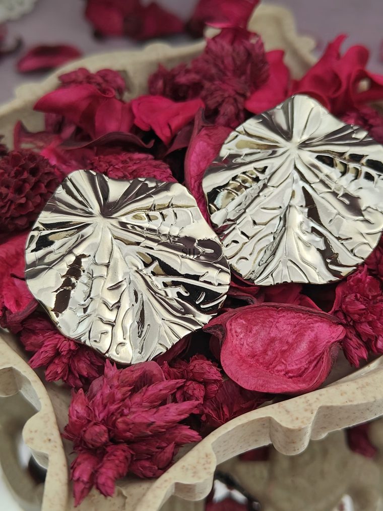 Silver Plated Leaf Design Earrings