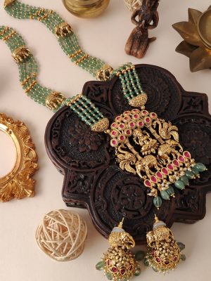 Traditional Lakshmi Pendant Beaded Haram