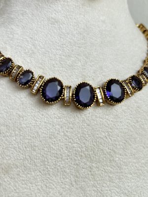 Victorian White& Purple Stones Solitaire Necklaces