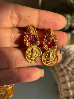 Traditional Ashta Lakshmi Ganesh Necklace Set