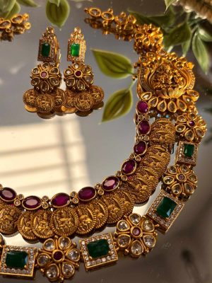 Traditional Kemp Ashtalakshmi Necklace