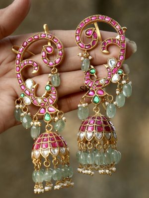 "Imitaiton Jadau Kundan Ear-Cuff Earrings "