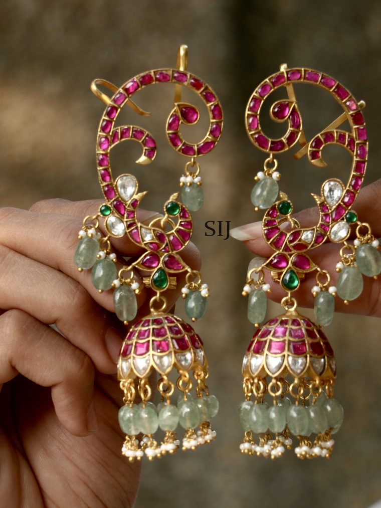 "Imitaiton Jadau Kundan Ear-Cuff Earrings "