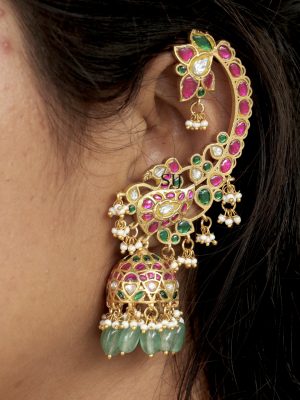 Artificial Jadau Kundan Ear-cuff Earrings