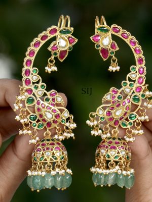 Artificial Jadau Kundan Ear-cuff Earrings