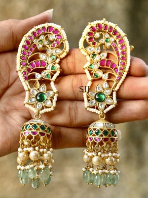 Traditional Jadau Kundan Ear-Cuff Earrings