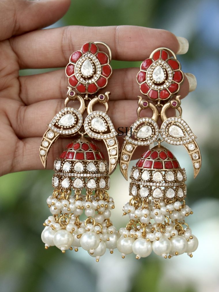 Traditional Jadau Kundan Jhumkas