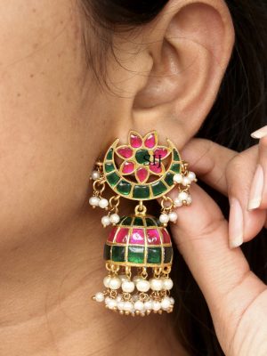 Gold Plated Jadau Kundan Jhumkas