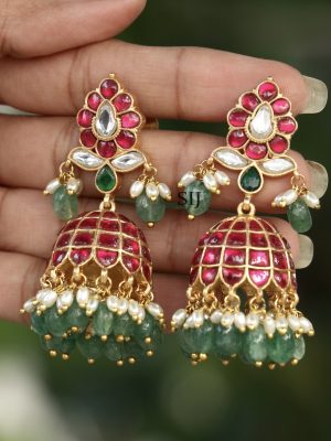 Gold Plated Jadau Kundan Jhumkas