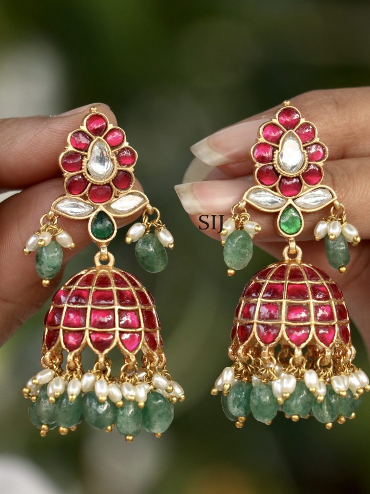 Gold Plated Jadau Kundan Jhumkas