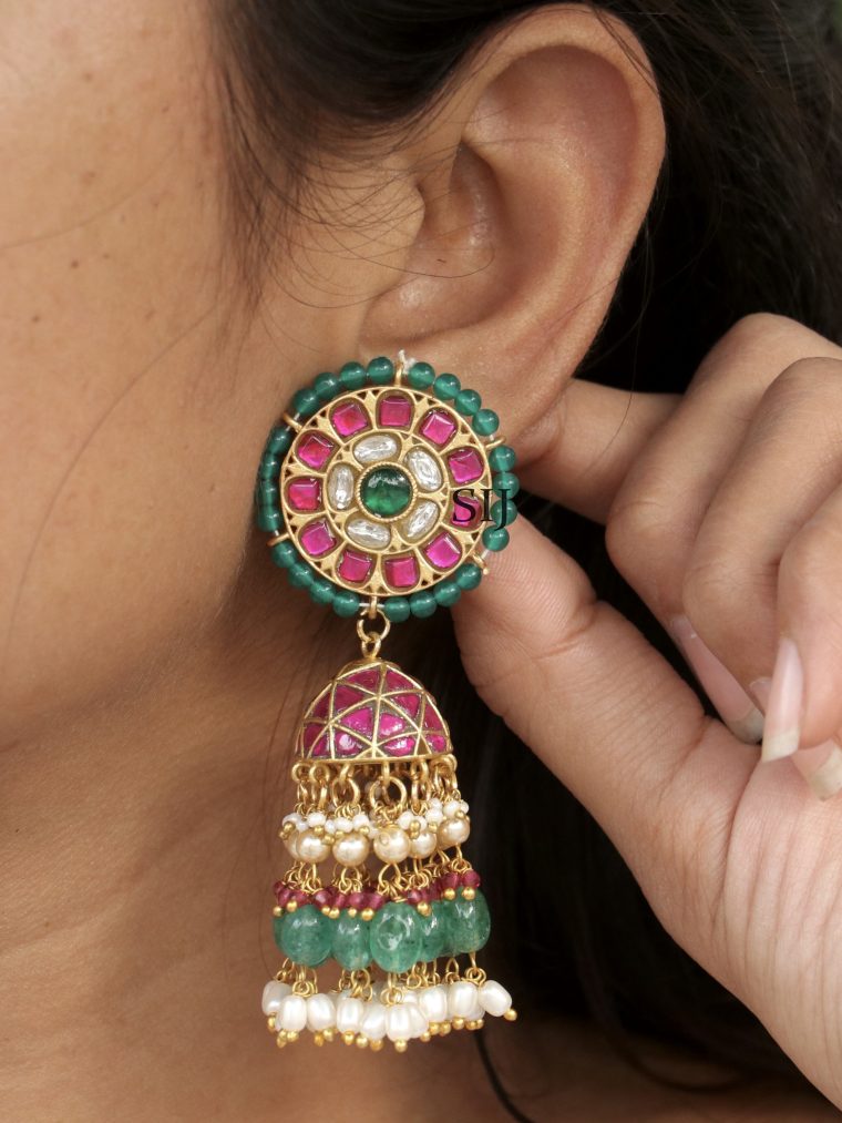 Traditional Jadau Kundan Jhumkas