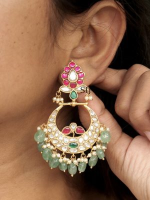 Imitation Chandbali Jadau Kundan Earrings