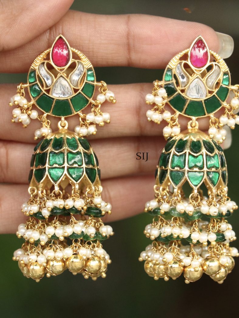 Artificial Jadau Kundan Stones Jhumkas